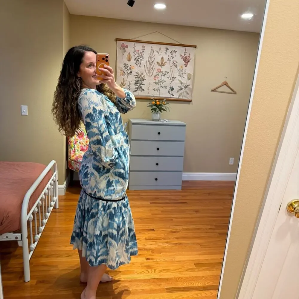 Tuckernuck Olivia James The Label Blue Cotton Long Sleeve Maxi Dress Small